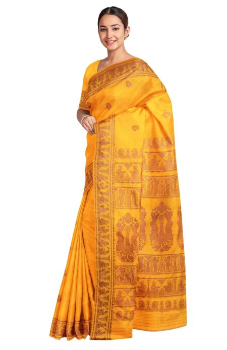 Baluchari Silk Saree - Mustard