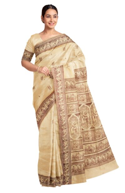 Baluchari Silk Saree Beige