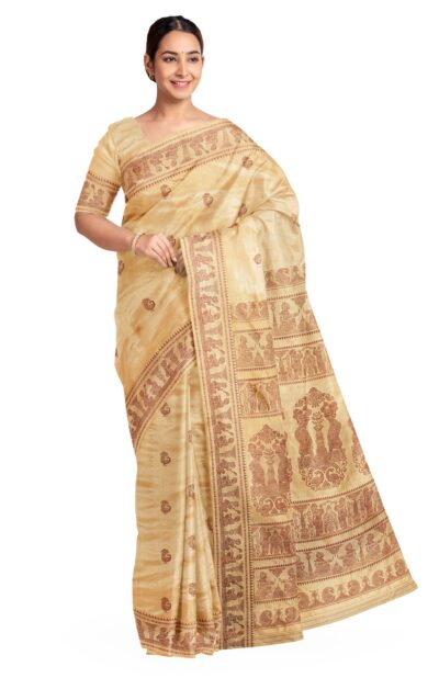 Baluchari Silk Saree  Beige