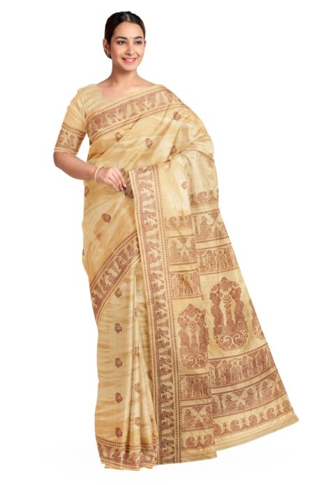 Baluchari Silk Saree  Beige