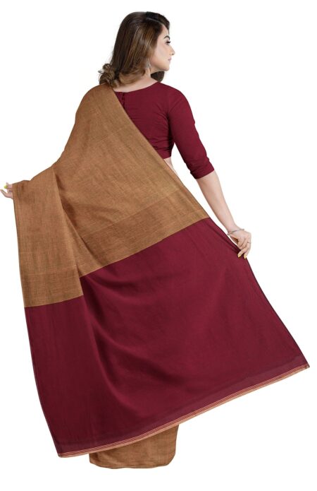 Handwoven Mercerised Cotton Saree - Image 3