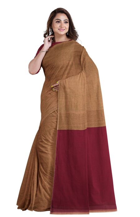 Handwoven Mercerised Cotton Saree - Image 2