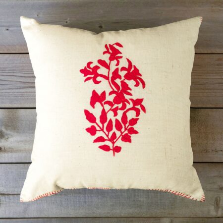Hand Embroidered Cotton Cushion Cover - Image 2