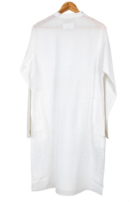 Handspun Muslin Men Kurta White - Image 2