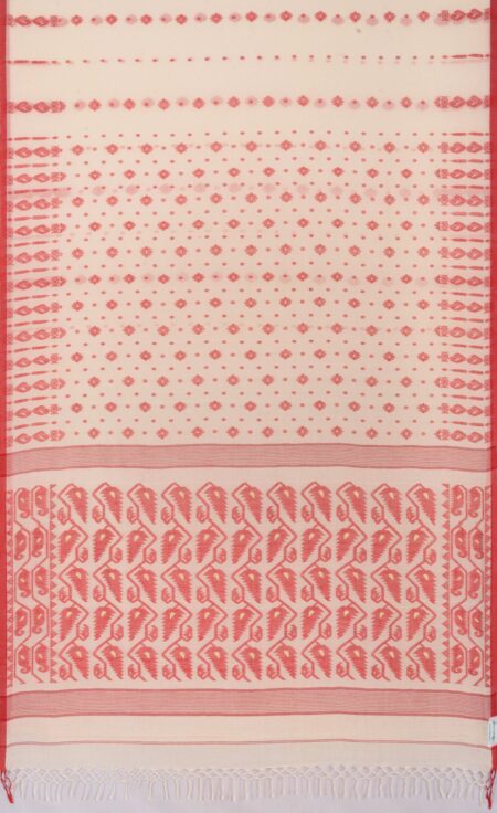 Handwoven Cotton Jamdani Saree - Image 4