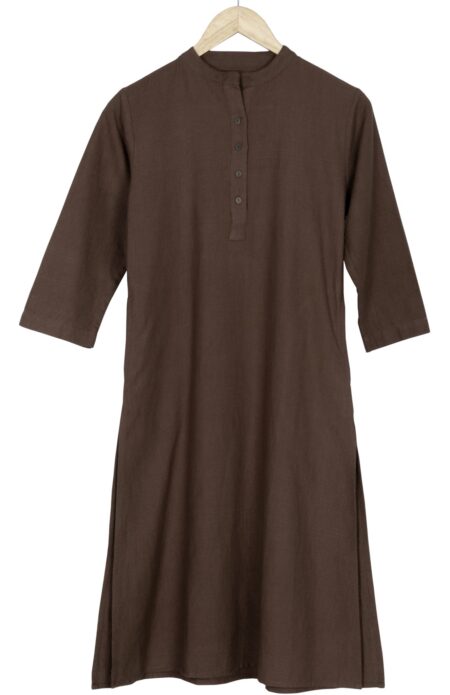 Handwoven Cotton Brown Kameez for Women