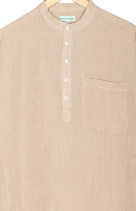 Handwoven Men Linen Kurta - Image 2
