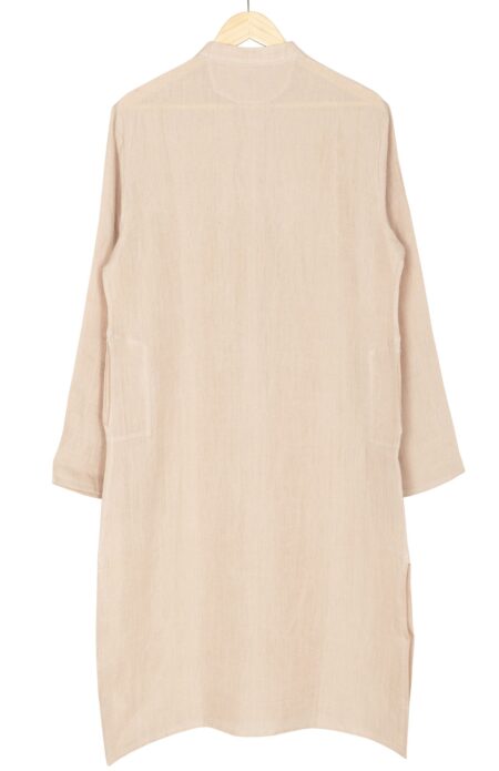Handwoven Men Linen Kurta - Image 3