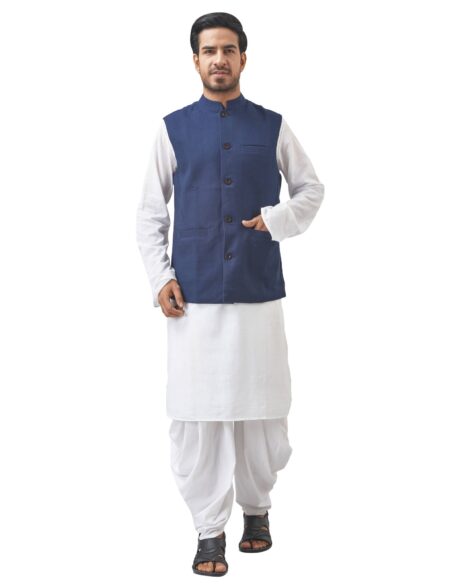 Muslin (6-ply) Handloom Jacket Indigo - Image 3