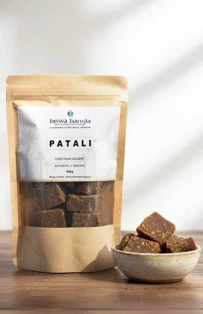 400g Patali Gur (Solid Cubes of Natural Date Palm Jaggery)