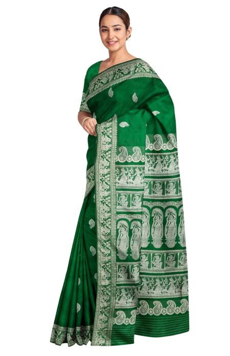 Baluchari Silk Saree Green