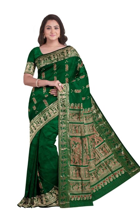 Baluchari Silk Saree with Zari Mina Work - Image 3