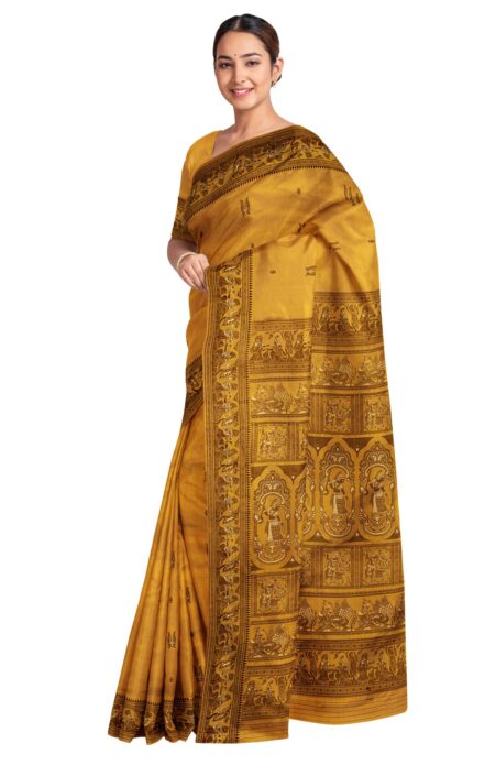 Baluchari Silk Saree Yellow