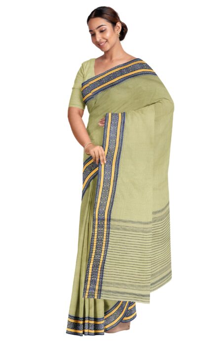 Handwoven Dhaniakhali Cotton Saree - Image 2