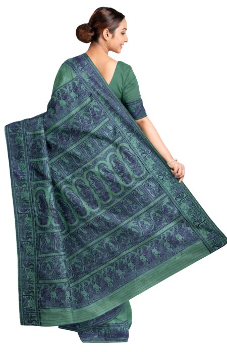 Baluchari Silk Saree - Turkish Blue