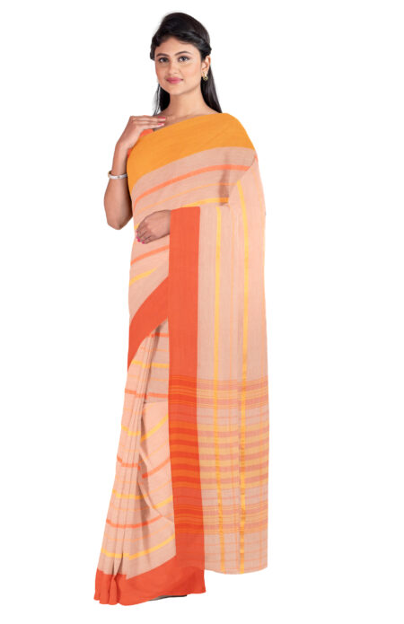 Handwoven Dhaniakhali Cotton Saree - Image 3