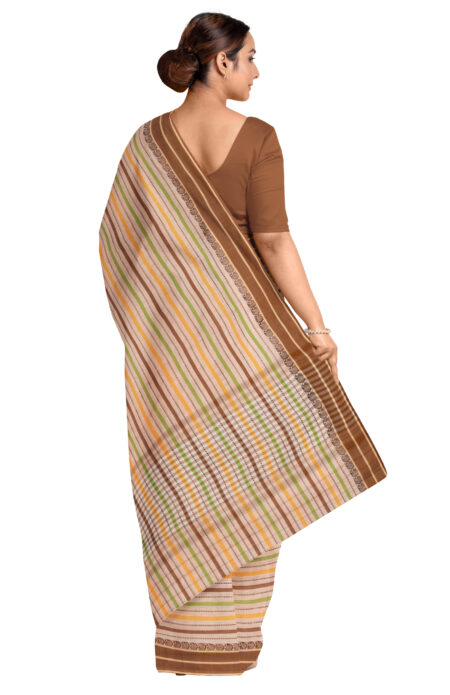 Handwoven Dhaniakhali Cotton Saree - Image 2