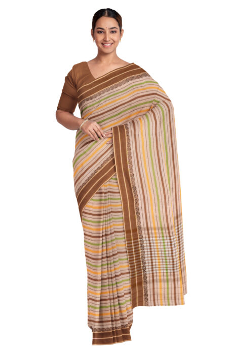 Handwoven Dhaniakhali Cotton Saree