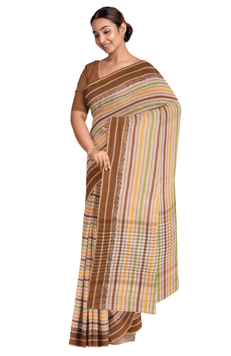 Handwoven Dhaniakhali Cotton Saree - Image 3