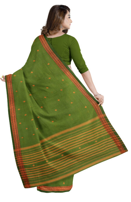 Handwoven Dhaniakhali Cotton Saree - Image 2