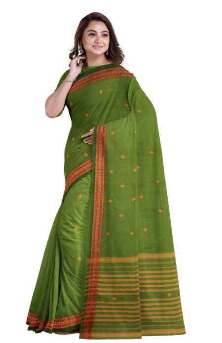 Handwoven Dhaniakhali Cotton Saree - Image 3