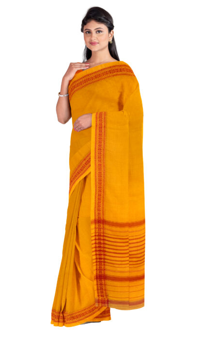 Handwoven Dhaniakhali Cotton Saree - Image 3