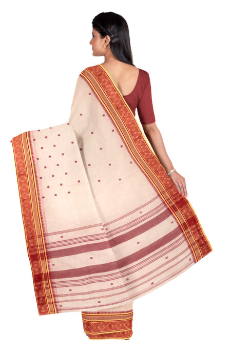 Handwoven Dhaniakhali Cotton Saree - Image 2