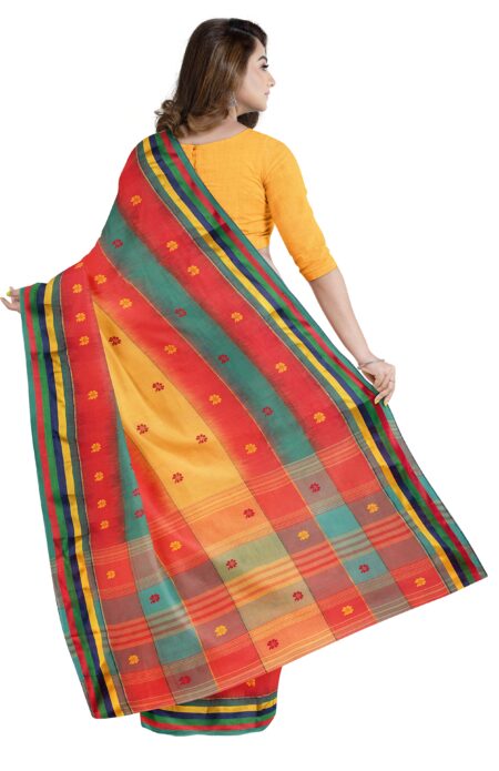 Handwoven Dhaniakhali Cotton Saree - Image 2