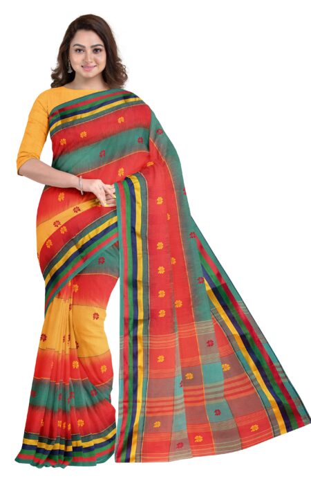 Handwoven Dhaniakhali Cotton Saree
