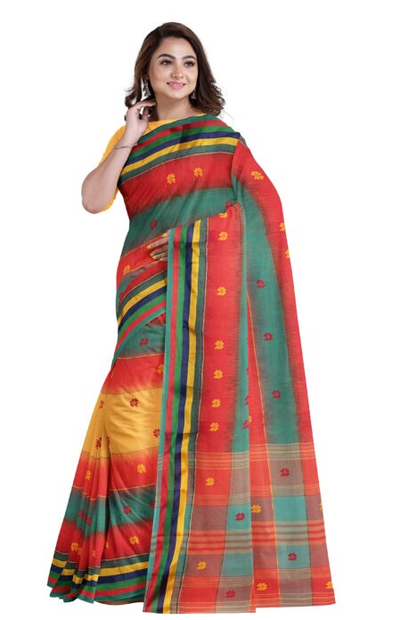 Handwoven Dhaniakhali Cotton Saree - Image 3