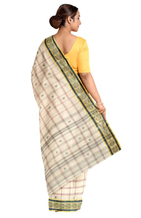 Handwoven Dhaniakhali Cotton Saree - Image 2