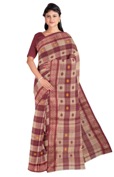 Handwoven Dhaniakhali Cotton Saree