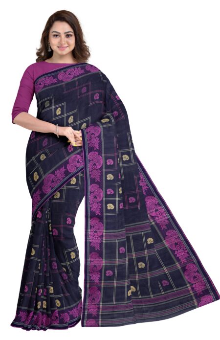 Handwoven Dhaniakhali Cotton Saree