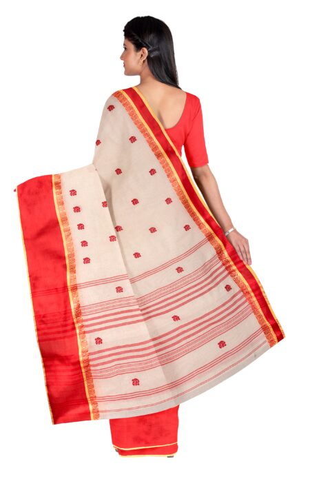 Handwoven Dhaniakhali Cotton Saree - Image 2