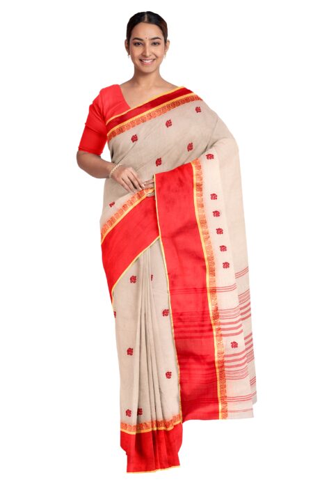 Handwoven Dhaniakhali Cotton Saree