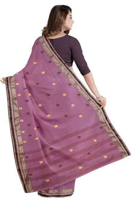 Handwoven Dhaniakhali Cotton Saree - Image 2