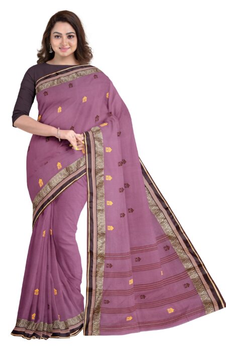 Handwoven Dhaniakhali Cotton Saree - Image 3