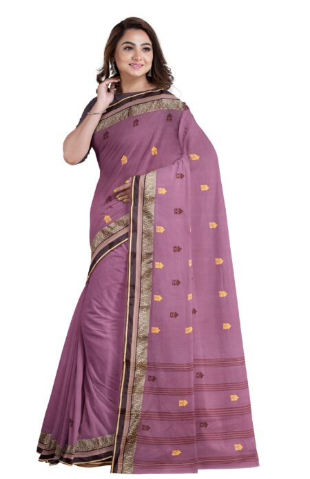 Handwoven Dhaniakhali Cotton Saree - Image 4