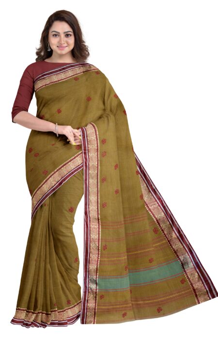 Handwoven Dhaniakhali Cotton Saree