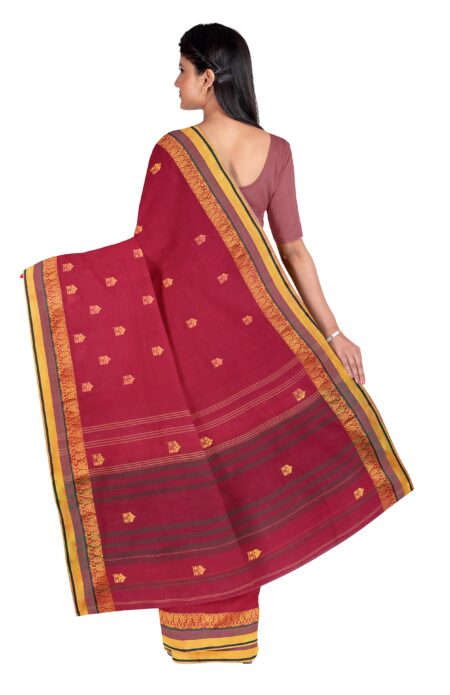 Handwoven Dhaniakhali Cotton Saree - Image 2