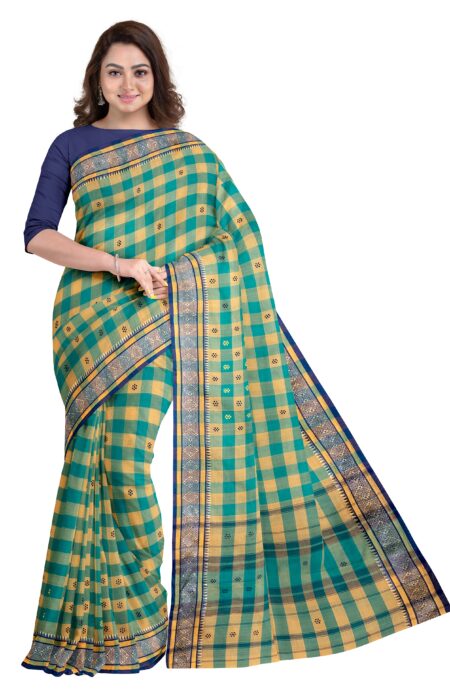Handwoven Dhaniakhali Cotton Saree - Image 3