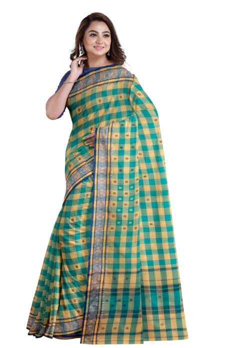 Handwoven Dhaniakhali Cotton Saree