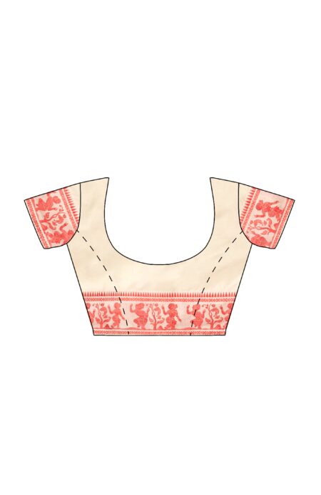 Baluchari Silk Saree - Off-White - Image 4