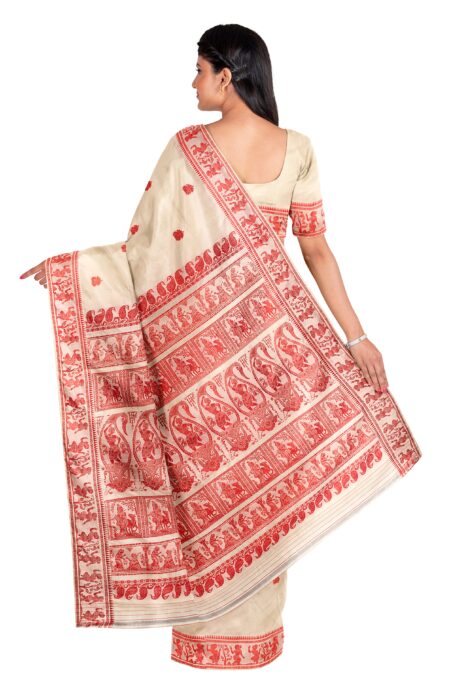 Baluchari Silk Saree - Off-White