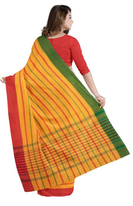 Handwoven Dhaniakhali Cotton Saree - Image 2