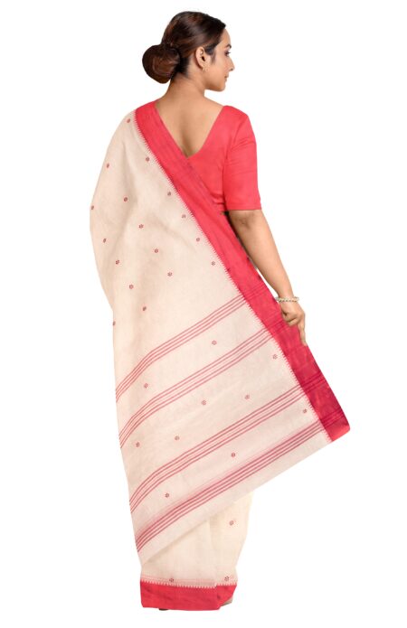 Handwoven Dhaniakhali Cotton Saree - Image 2