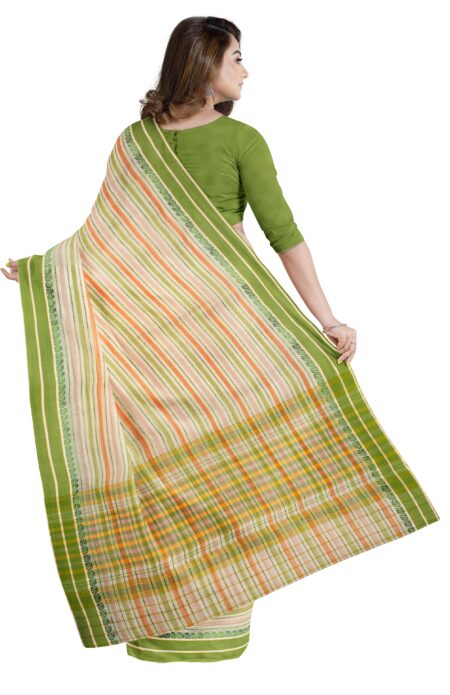 Handwoven Dhaniakhali Cotton Saree - Image 3