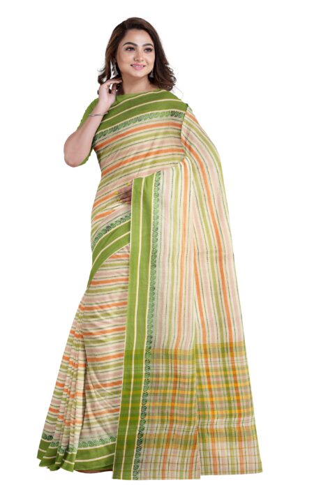 Handwoven Dhaniakhali Cotton Saree - Image 2