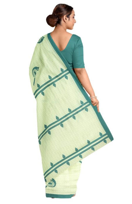 Printed Handwoven Cotton Saree - Image 2
