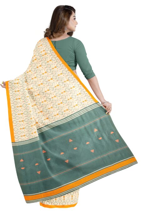 Printed Handwoven Cotton Saree - Image 2